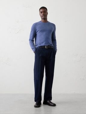 Banana Republic Merino Wool Crewneck Sweater in Blue Men's XL